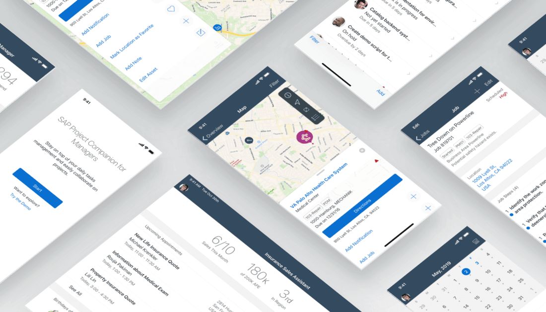 Grafik mit Screenshots von Handybildschirmen